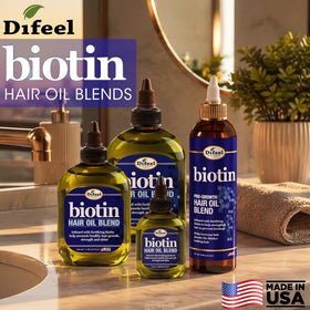 Pack de 2 huiles de cheveux Difeel Biotine sur fond blanc