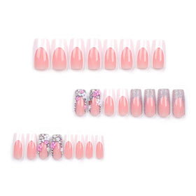 Pack de 24 faux ongles carrés CTTHNBD avec accessoires