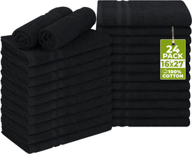 Pack de 24 serviettes de salon Utopia noires résistantes à l'eau de javel