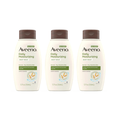 Pack de 3 bouteilles de gel douche hydratant quotidien Aveeno de 355 ml