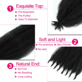 Pack de 3 cheveux Afro Twist Hbegant 24 pouces