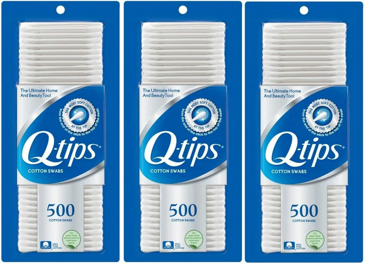 Pack de 3 cotons-tiges Q-tips avec 500 unités