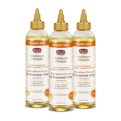 Pack de 3 huiles essentielles African Pride Moisture Miracle 8 oz