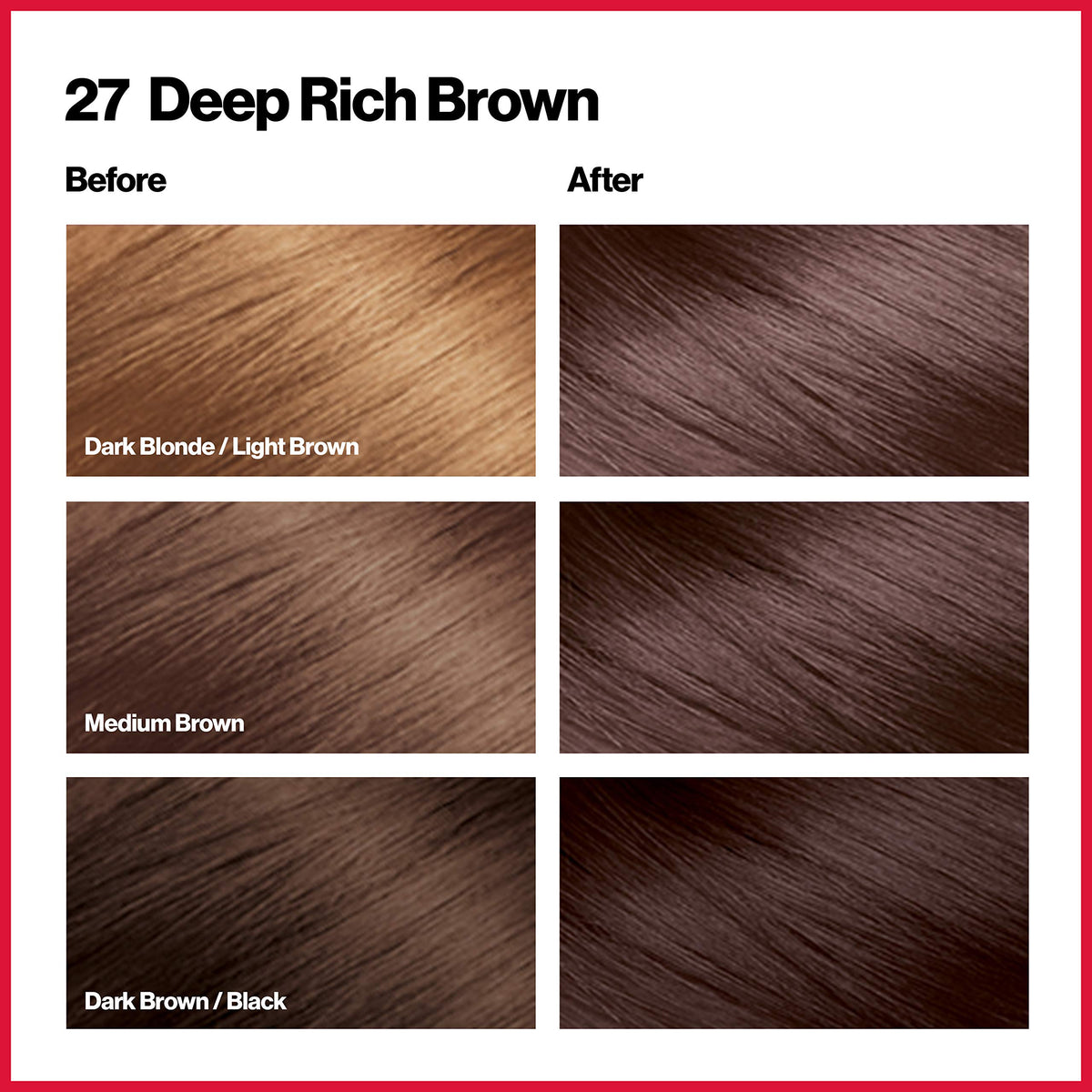 Pack de 3 REVLON ColorSilk 27 Brun Foncé teinture cheveux