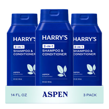 Pack de 3 Shampooing et Après-Shampooing 2 en 1 Harry's Senteur Aspen