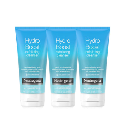 Pack de 3 tubes de Neutrogena Hydro support Nettoyant Exfoliant Visage 150 ml