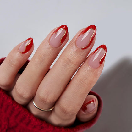 Pack de 32 faux ongles BTArtbox Wildfire Waves en vue de face