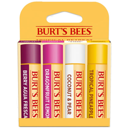 Pack de 4 baumes à lèvres Burt's Bees avec saveurs variées