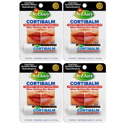 Pack de 4 baumes à lèvres Dr. Dan's Cortibalm 1% hydrocortisone