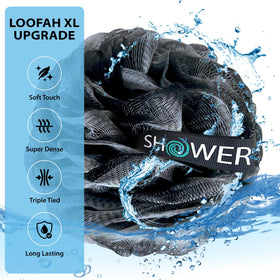 Pack de 4 éponges de bain Shower Bouquet en charbon noir