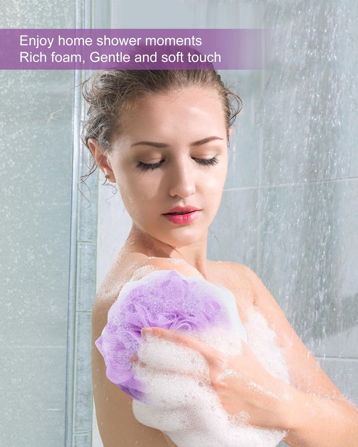 Pack de 4 éponges loofah MTDLYICE XXL 100g lavande