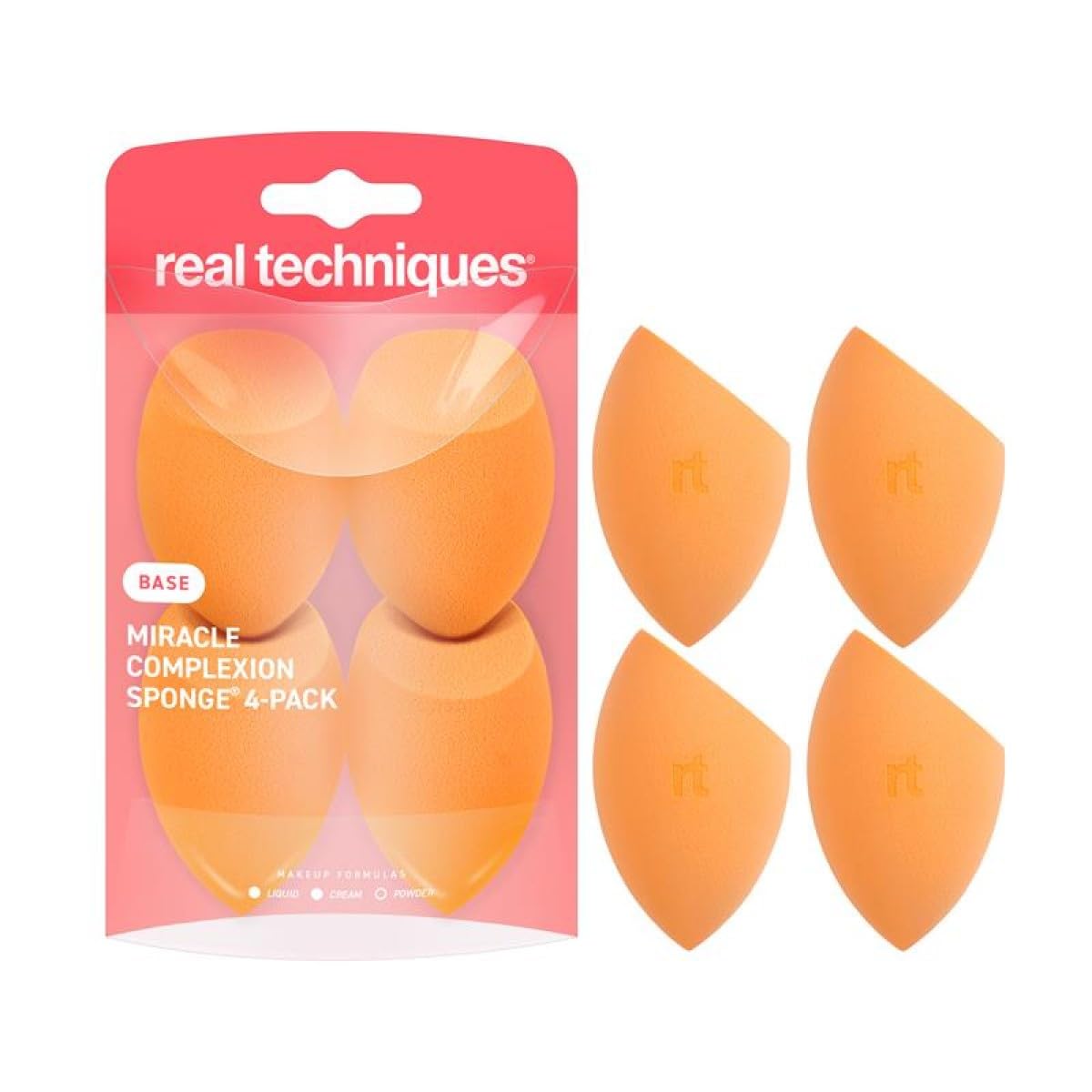 Pack de 4 éponges Miracle Complexion Real Techniques vue de face