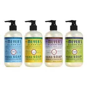 Pack de 4 savons liquides pour mains Mrs. MEYER'S, parfums variés