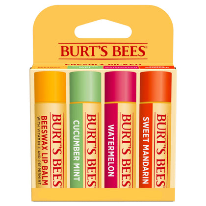 Pack de 4 tubes de baume à lèvres Burt's Bees, saveurs naturelles