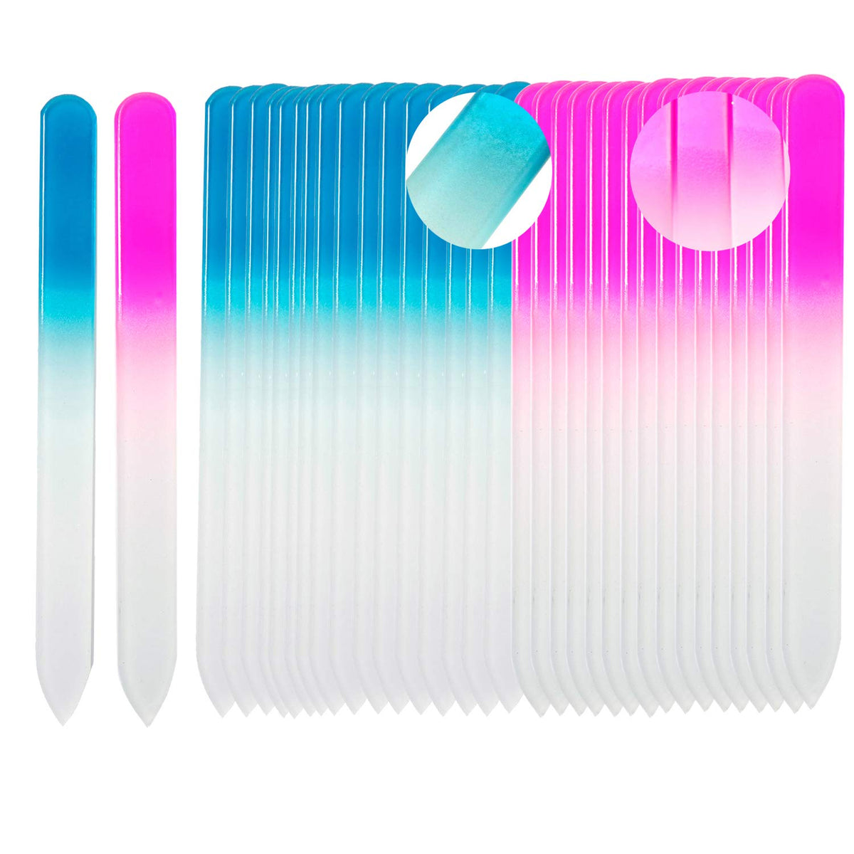 Pack de 40 fichiers à ongles en verre cristal SIUSIO avec surface émaillée