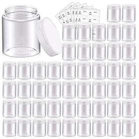 Pack de 48 pots en plastique transparent de 8 oz avec couvercles