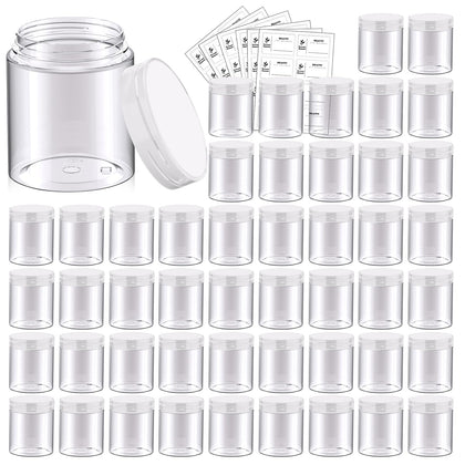 Pack de 48 pots en plastique transparent de 8 oz avec couvercles