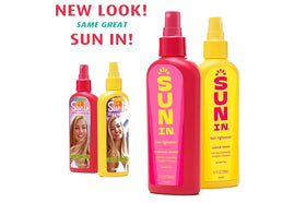 Pack de 5 sprays Sun In éclaircissant sur fond blanc