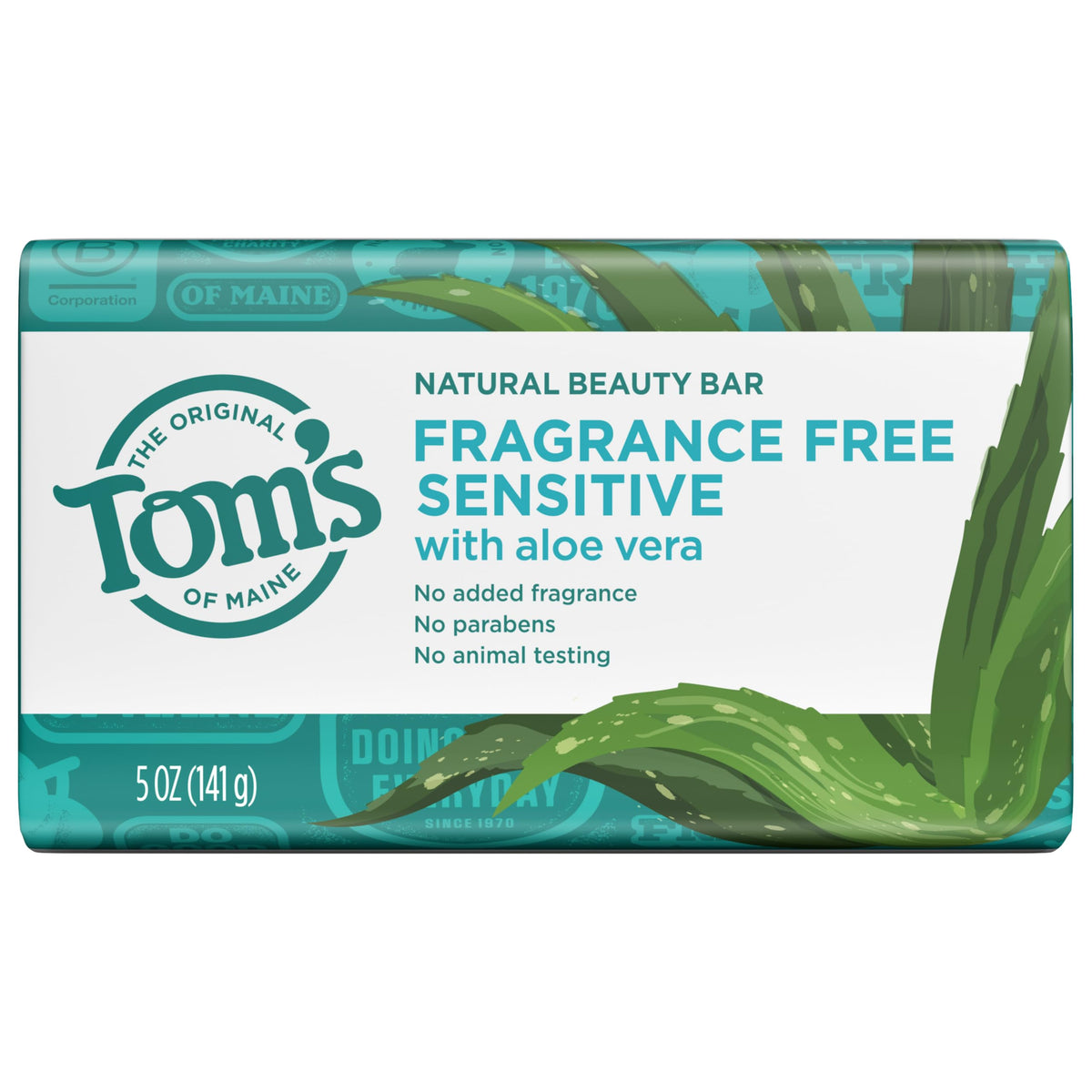Pack de 6 barres de savon Tom's of Maine sur fond neutre