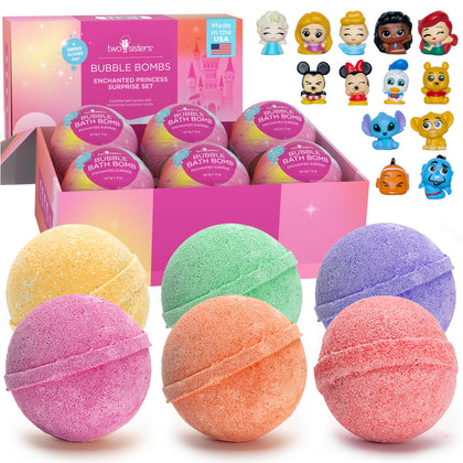 Pack de 6 bombes de bain enchantées de Two Sisters avec emballage coloré