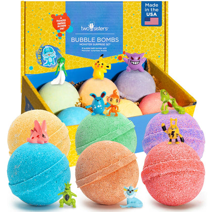 Pack de 6 bombes de bain Two Sisters avec figurines surprises
