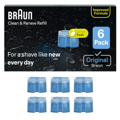 Pack de 6 cartouches Braun Clean & Renew pour rasoir