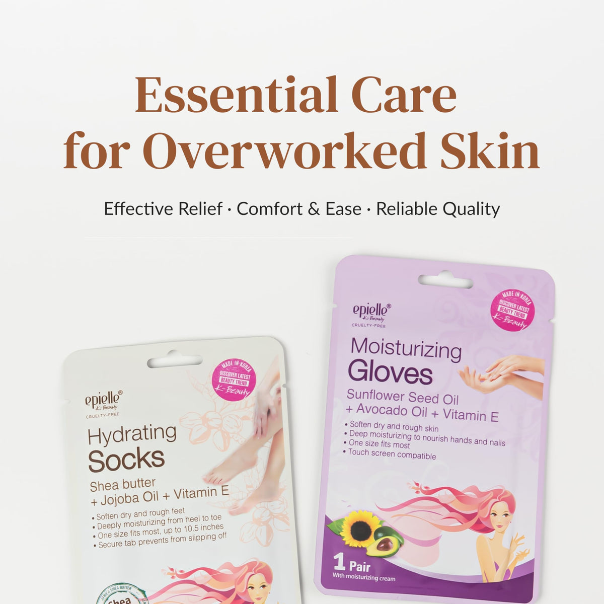 Pack de 6 masques hydratants pour pieds Epielle