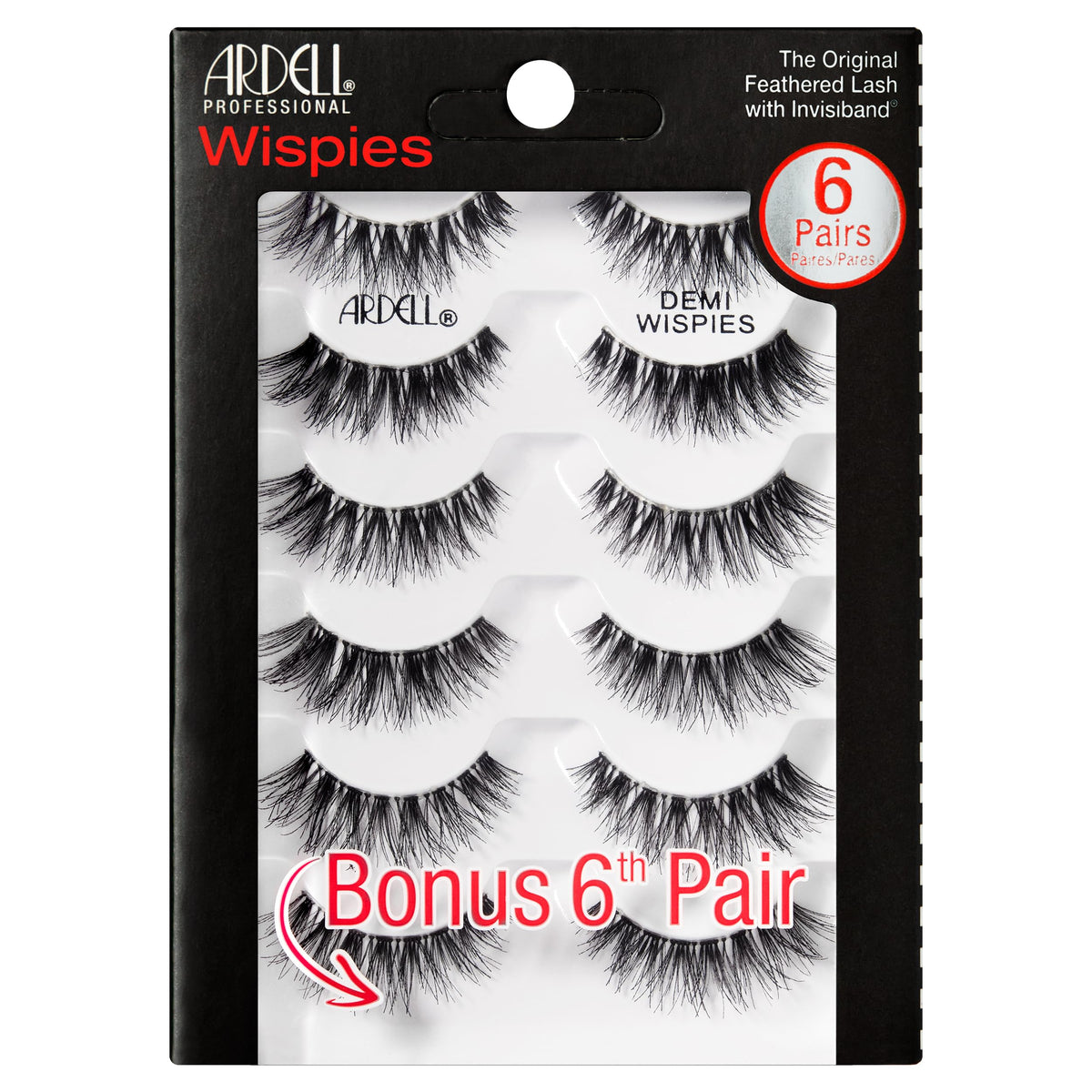 Pack de 6 paires de cils Ardell Demi Wispies avec applicateur