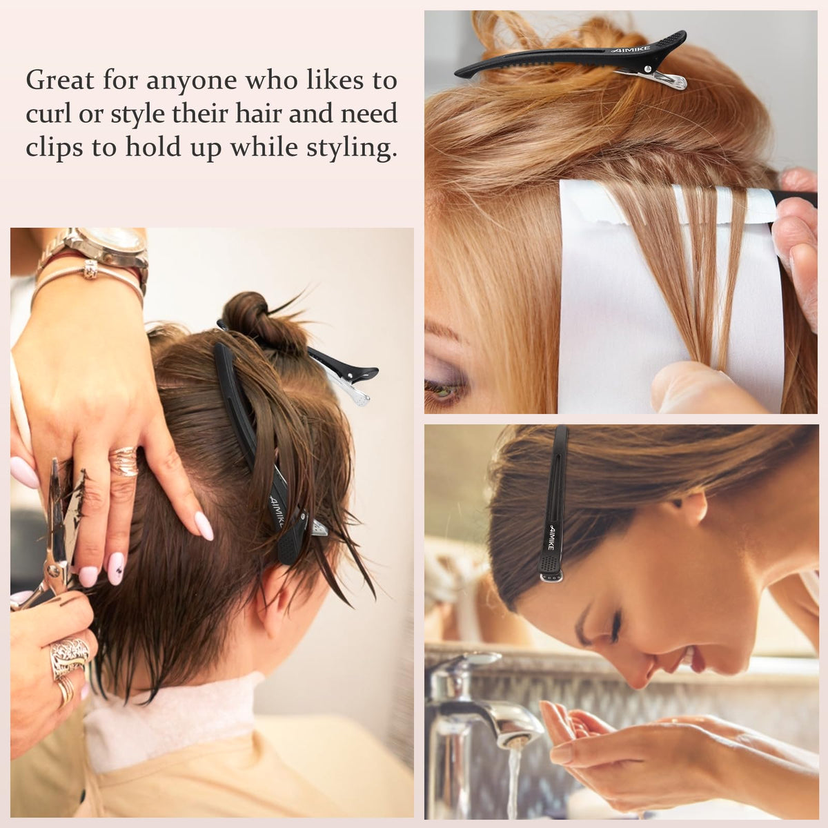 Pack de 6 pinces à cheveux AIMIKE, présentation