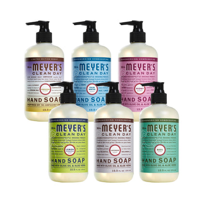 Pack de 6 savons liquides Mrs. MEYER'S avec différentes senteurs
