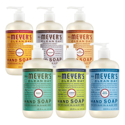 Pack de 6 savons liquides pour mains Mrs. MEYER'S avec différentes senteurs