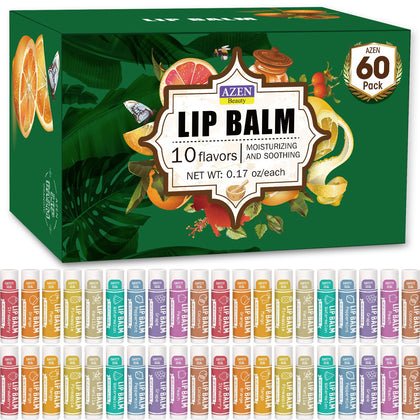 Pack de 60 baumes à lèvres AZEN en différentes saveurs