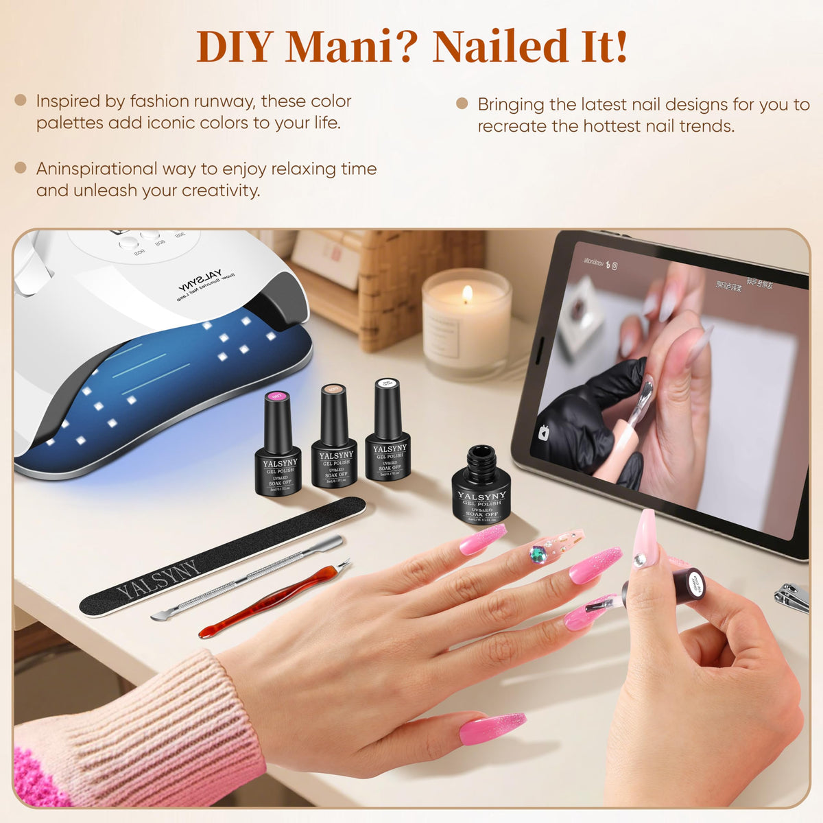 Pack de 60 Pcs vernis à ongles gel YALSYNY