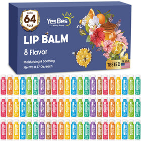 Pack de 64 baumes à lèvres YesBes avec 8 saveurs différentes
