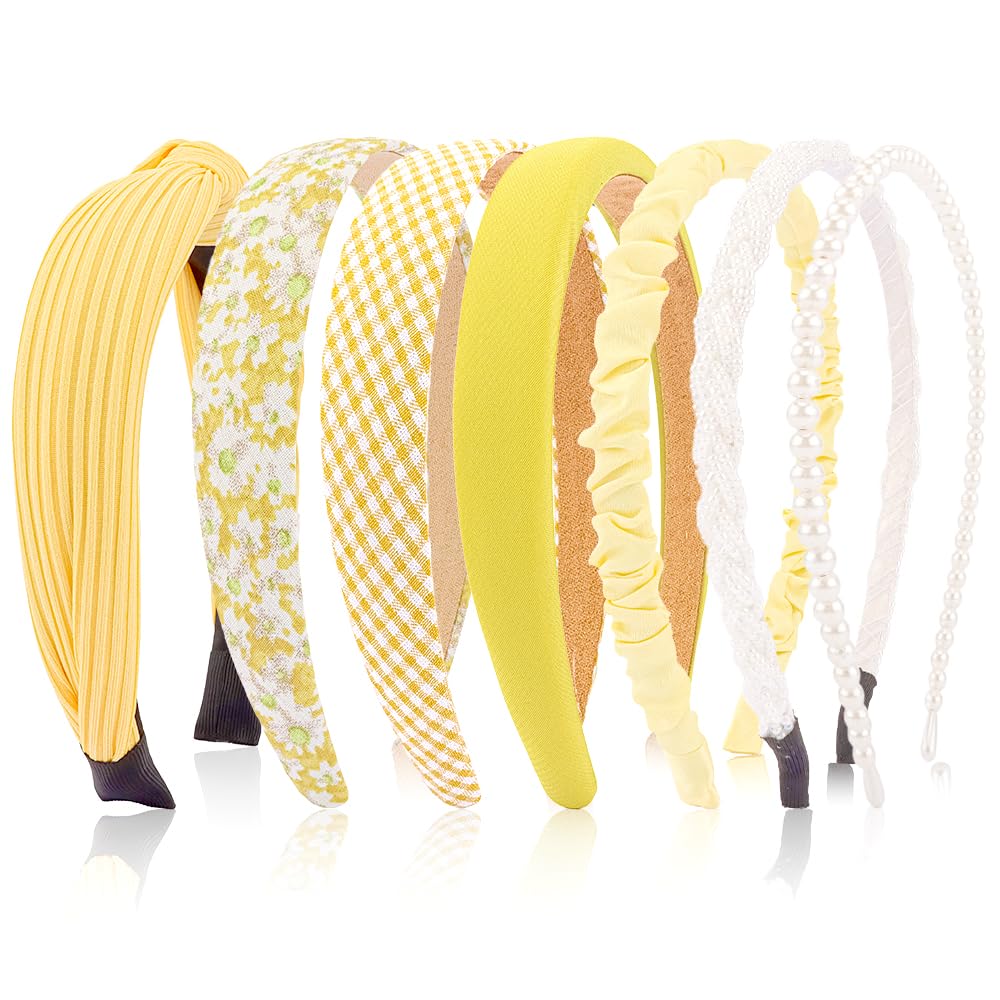 Pack de 7 élastiques AHONEY en jaune avec différents styles