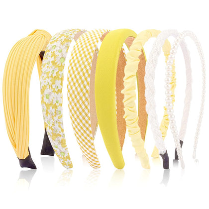 Pack de 7 élastiques AHONEY en jaune avec différents styles