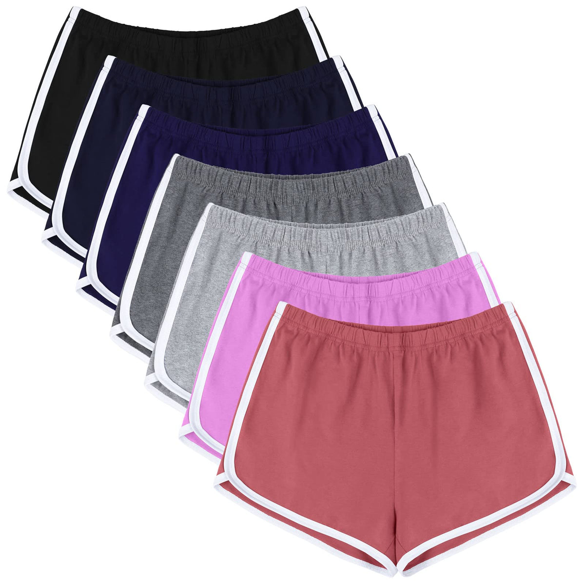 Pack de 7 shorts en coton URATOT pour femmes, vue de face
