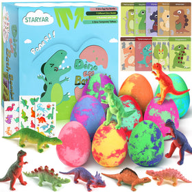 Pack de 9 bombes de bain Dino STARYAR avec jouets surprises