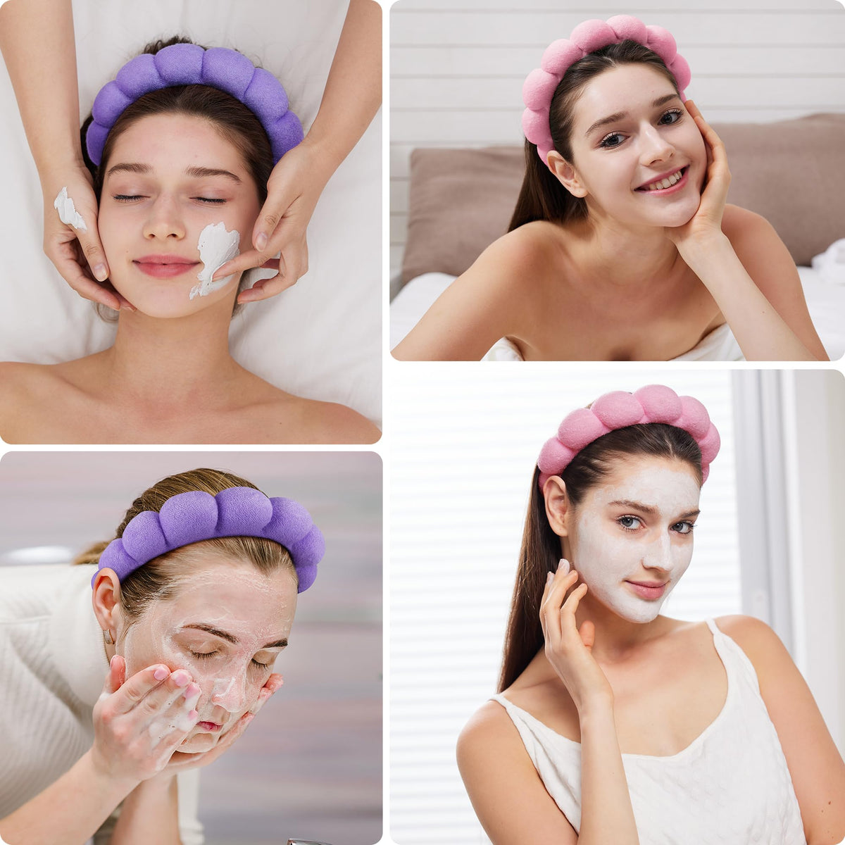 Pack de bandeaux de spa Ztomine, rose et violet