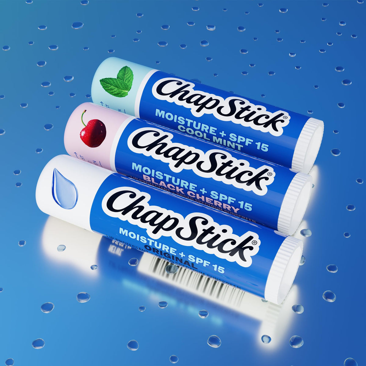 Pack de baumes à lèvres ChapStick sur une table