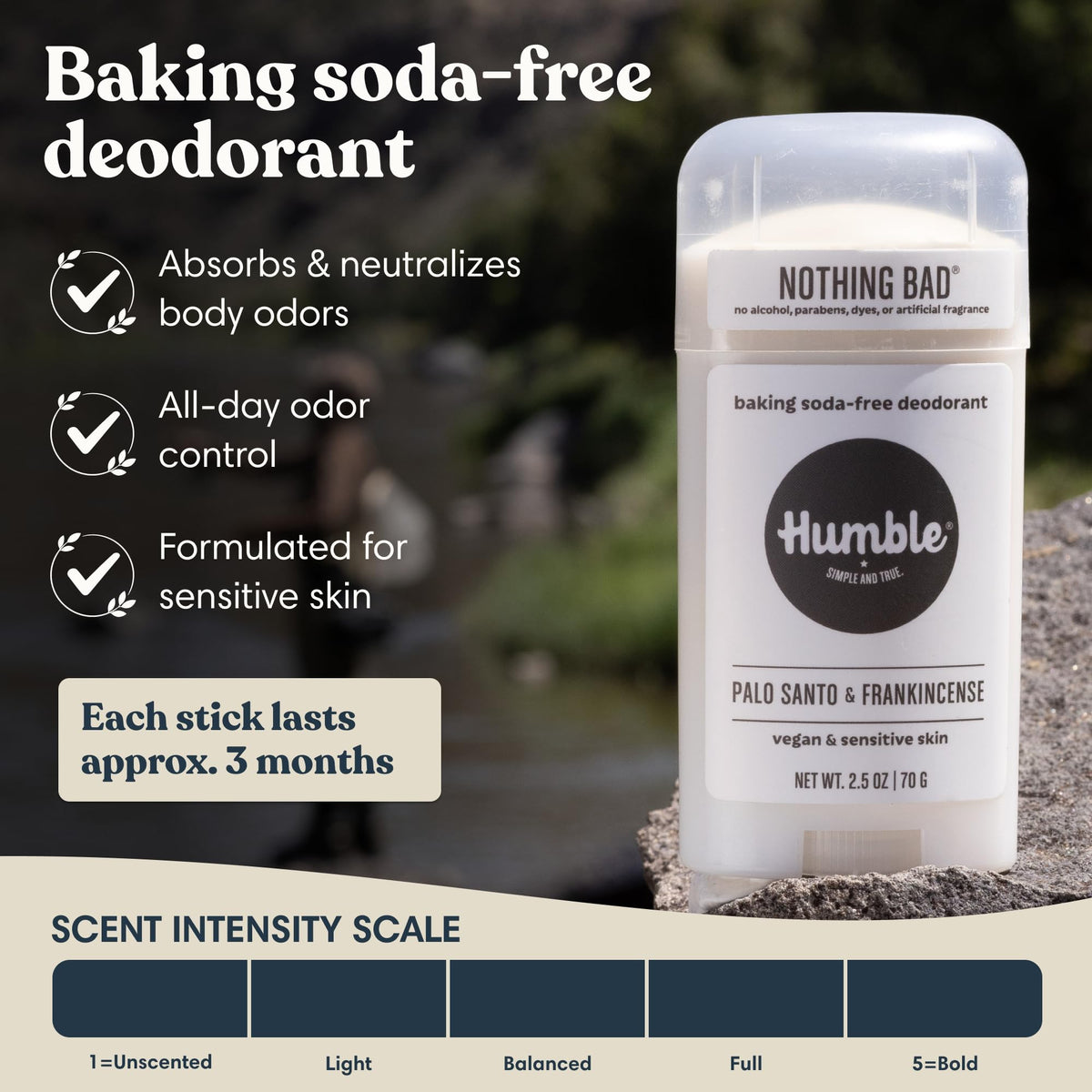 Pack de déodorants HUMBLE sans aluminium, 3 pièces