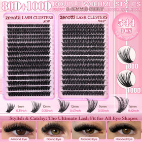 Pack de faux cils zenotti 544PCS avec longueurs variées