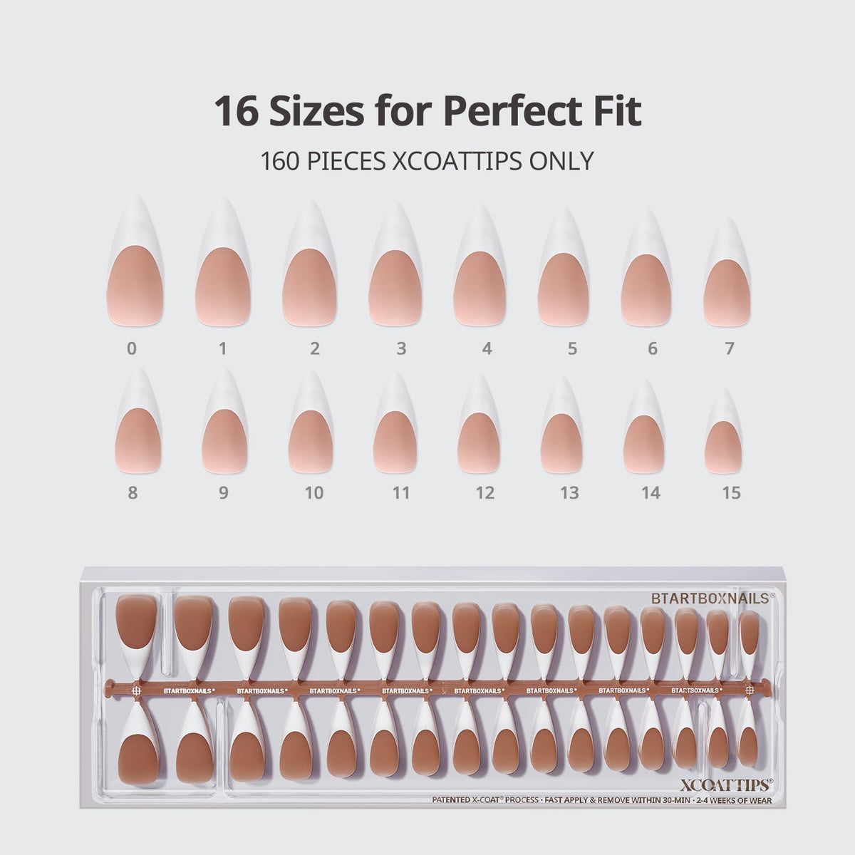 Pack de faux ongles BTARTBOXNAILS XCOATTIPS avec primer