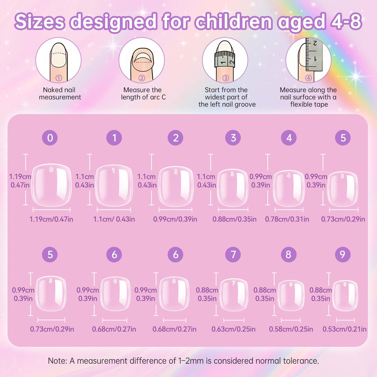 Pack de faux ongles krofaue avec différentes tailles