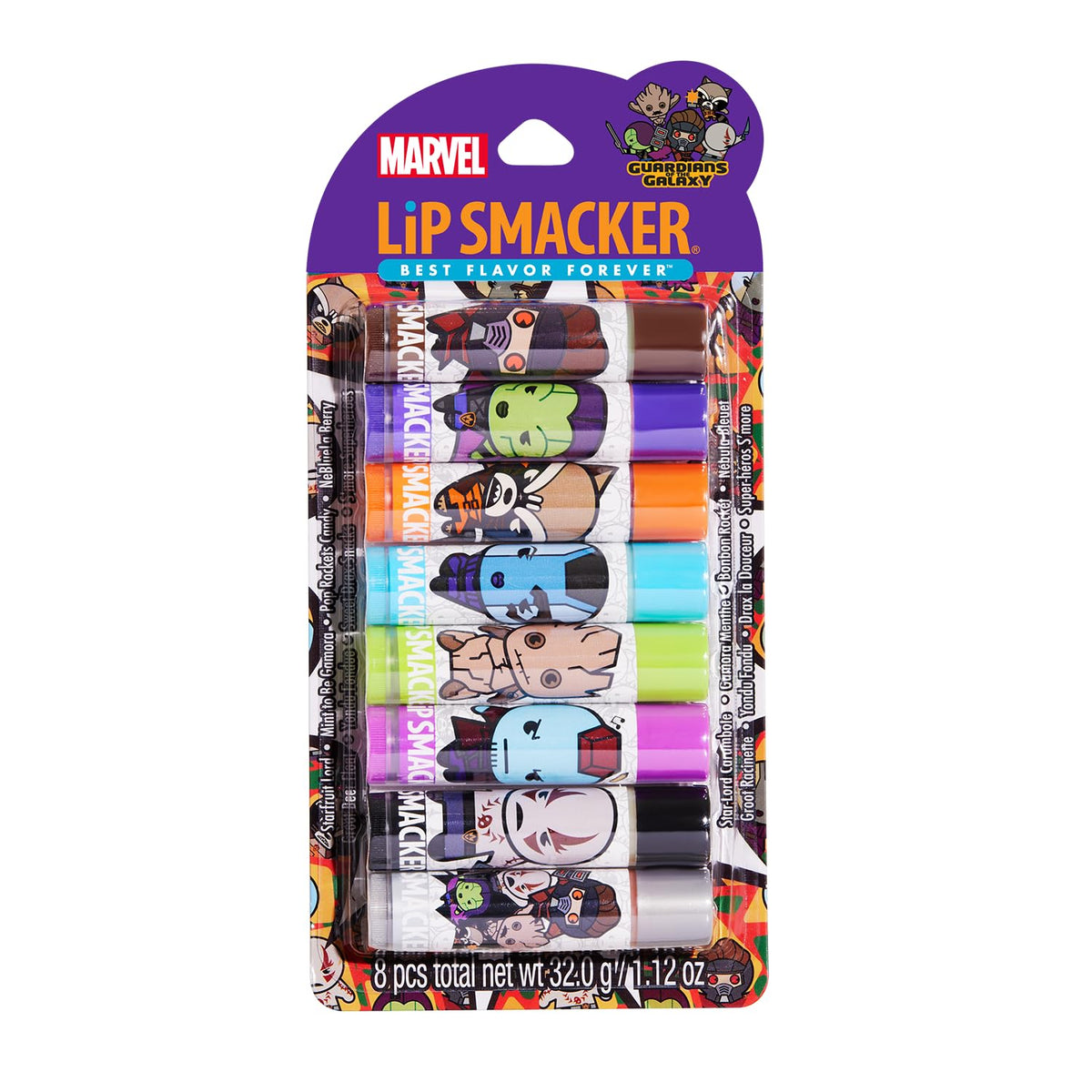 Pack de Fête Marvel Gardiens de la Galaxie Lip Smacker avec plusieurs baumes à lèvres