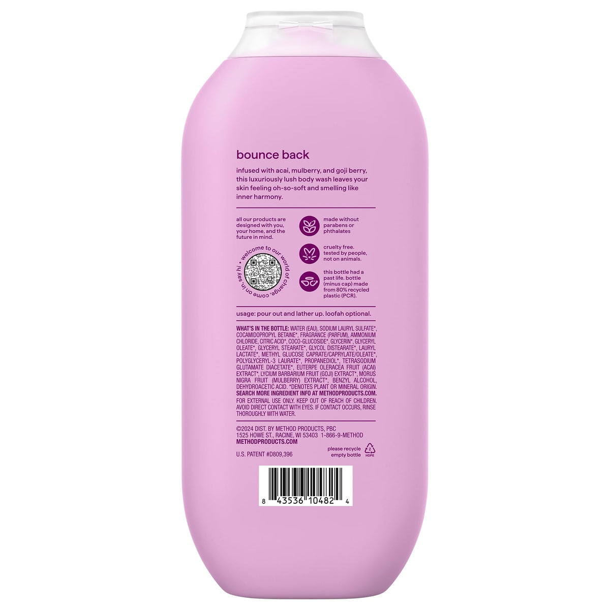 Pack de gel douche Method Berry Balance sur un fond neutre