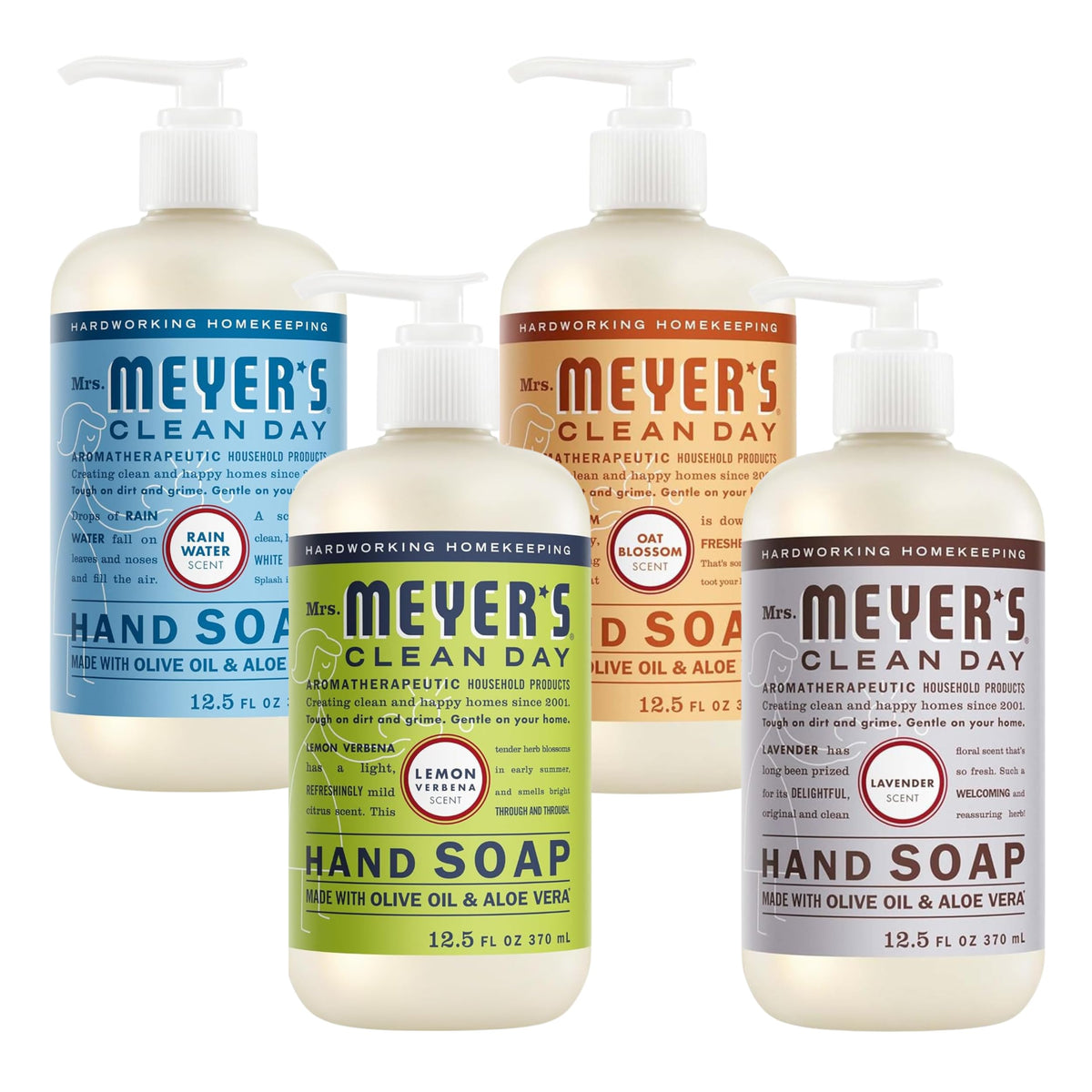Pack de savons mains Mrs. MEYER'S Lavande et Verveine Citronnée, présentation festive