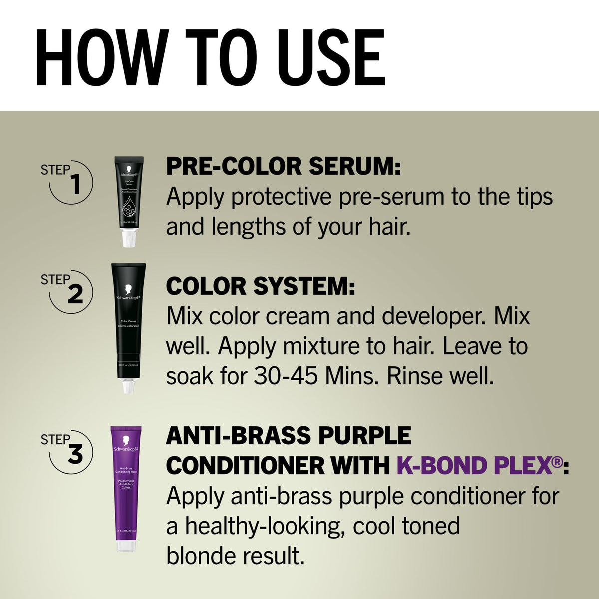 Pack de Schwarzkopf coloration cheveux avec instructions