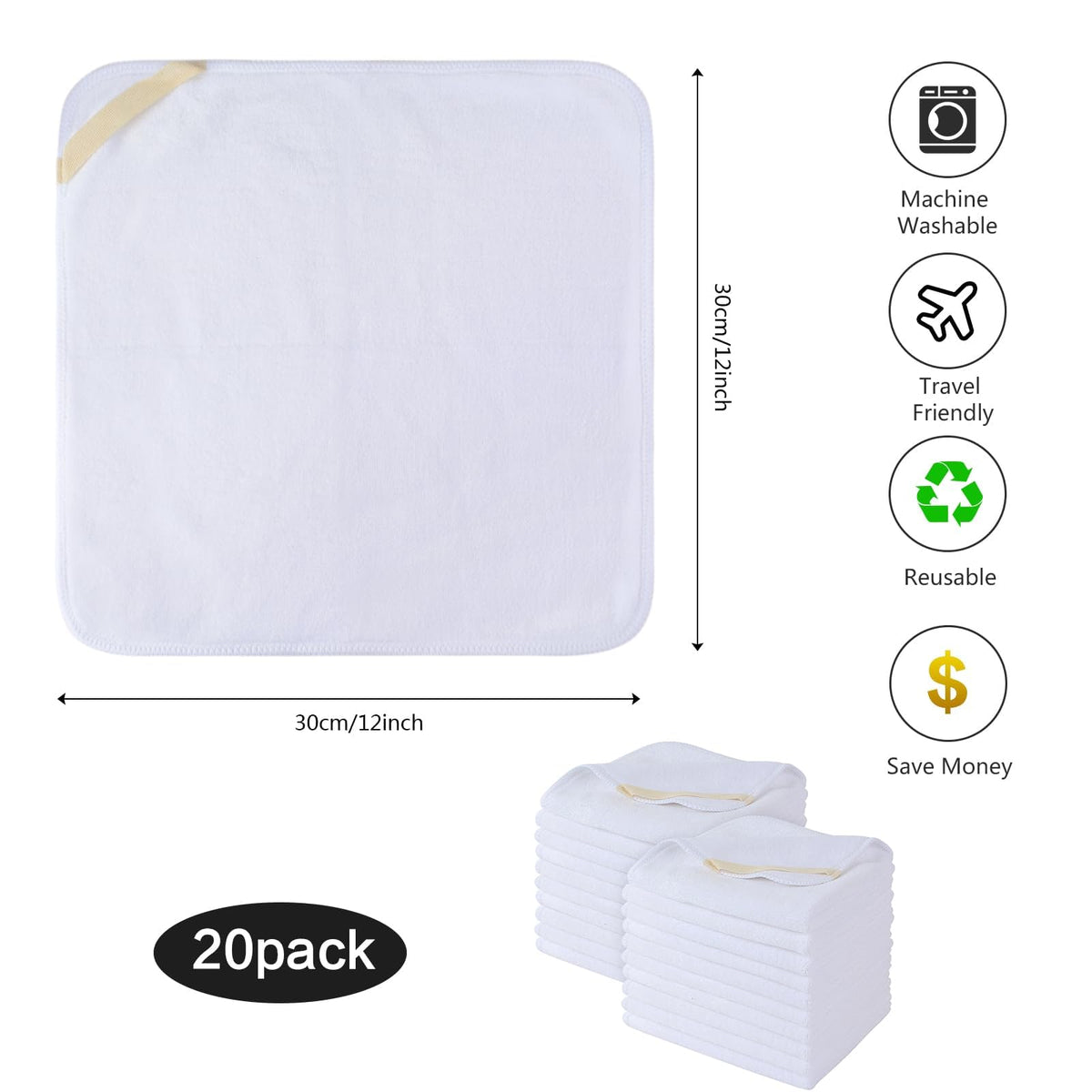 Pack de serviettes en microfibre SINLAND avec aspect moderne