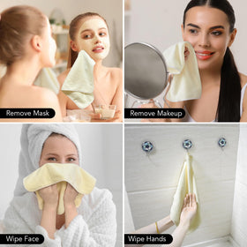 Pack de serviettes en microfibre SINLAND bien rangées, montrant leur taille et couleur